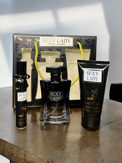 SET 3 PRODUSE DAMA - SEXY LADY - parfum 50ml, crema parfumata 90ml & mini parfum 20ml