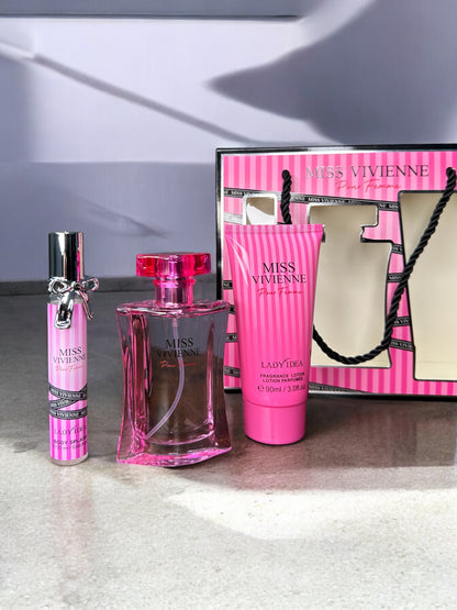 SET 3 PRODUSE DAMA - MISS VIVIENNE - parfum 50ml, crema parfumata 90ml & mini parfum 20ml