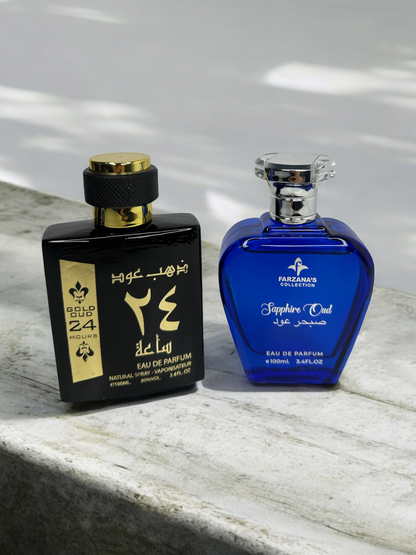 SET 2 PARFUMURI ARABESTI BARBATI 100ml- Sapphire Oud & Gold Oud24h