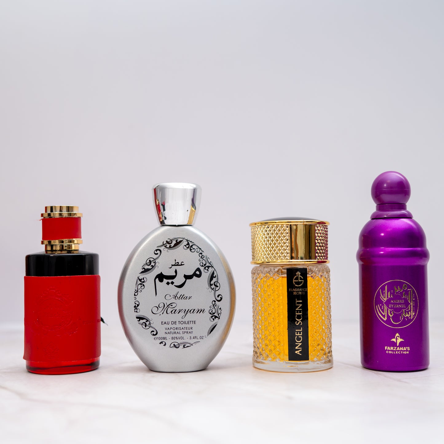 SET 4 PARFUMURI DAMA 100ml - Ambre Eternel, Angel Scent, Attar Maryam & La Nia Black