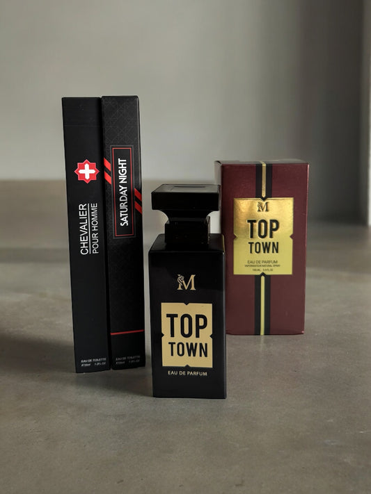 PARFUM DE BARBATI 100ml - TOP TOWN + 2 parfumuri 35ml