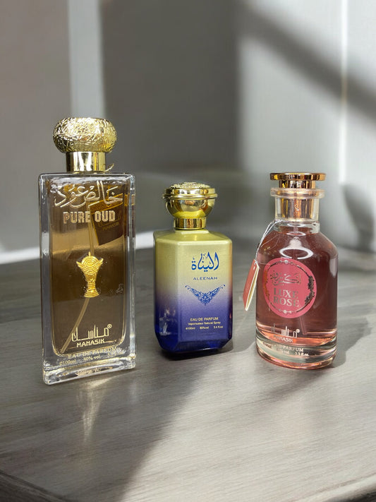 SET 3 PARFUMURI DAMA 100ml - Pure Oud, Aleenah & Luxe Rose