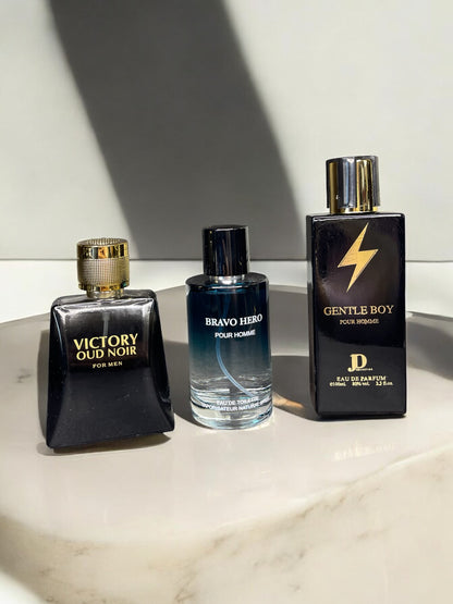 SET 3 PARFUMURI 100ml BARBATI - Victory Oud Noir, Bravo Hero, Gentle Boy